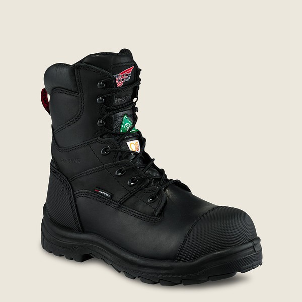 Botas de Seguridad Red Wing Hombre Negros - King Toe® - 8-Inch Waterproof Csa Toe - 152-YJORBD